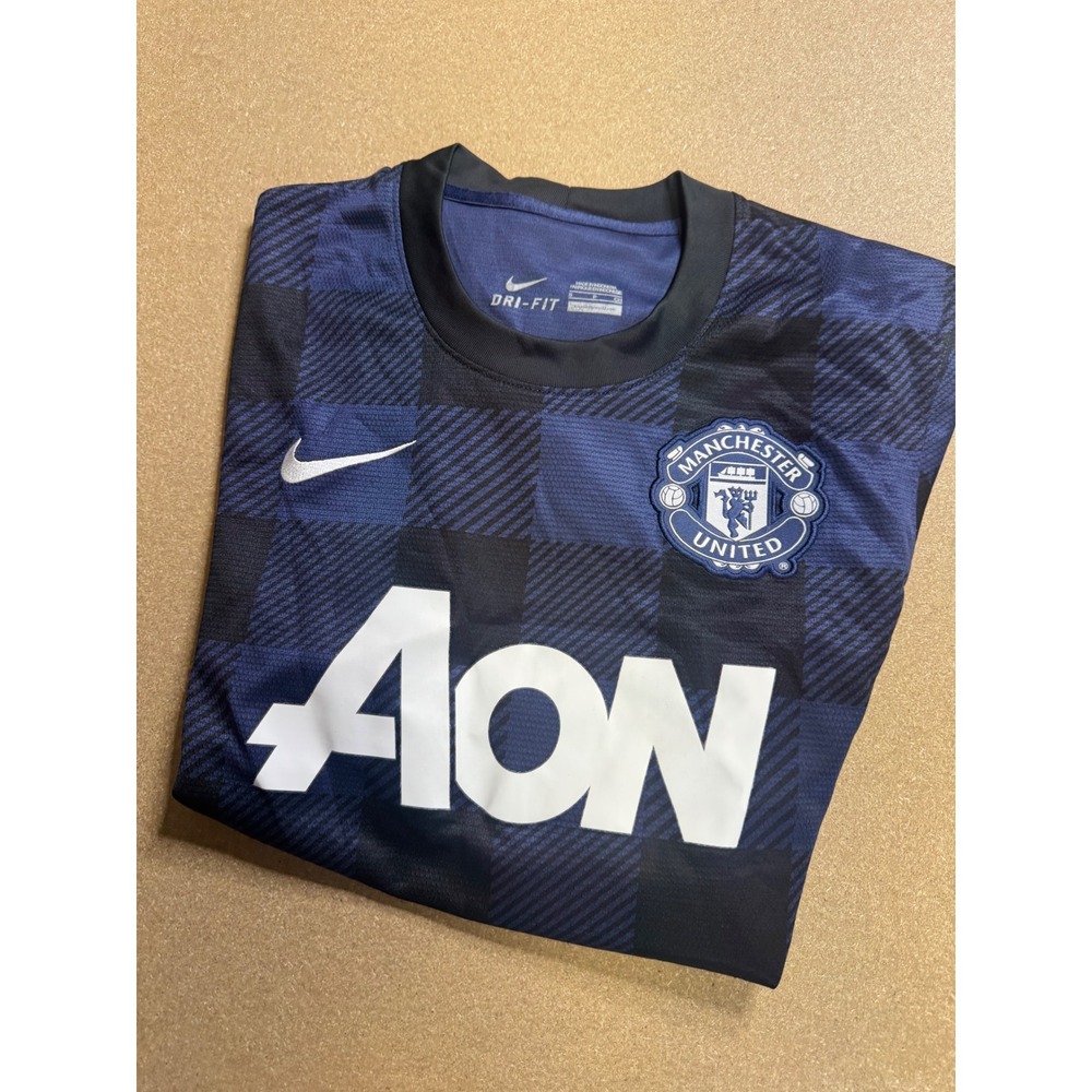 Manchester United 2012-13‎ Away Jersey Nike Blue Gingham Tammy 21 Mens Small
